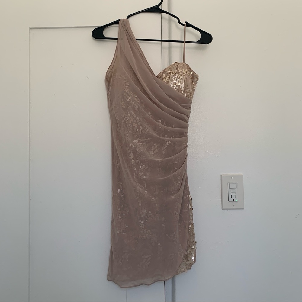 Champagne Sequins Party Dress